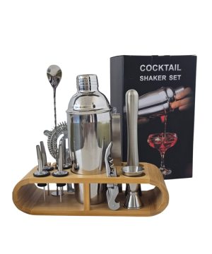 Šejker za koktele sa stalkom od bambusovog drveta u kompletu od 12 delova 66