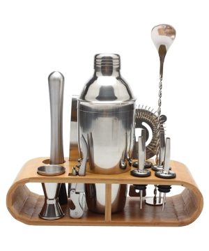Šejker za koktele sa drvenim postoljem 55