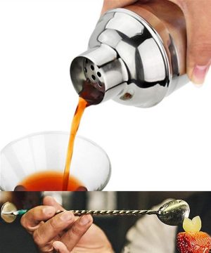 Šejker za koktele sa drvenim postoljem 22