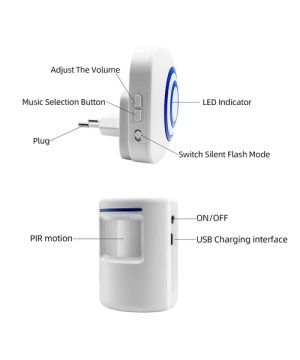 Zvono sa senzorom pokreta zvucni alarm 999