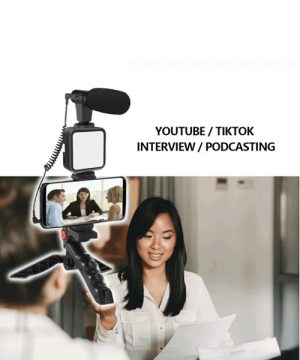 Set Za Snimanje Telefonom tripod mikrofon i LED svetlo 44